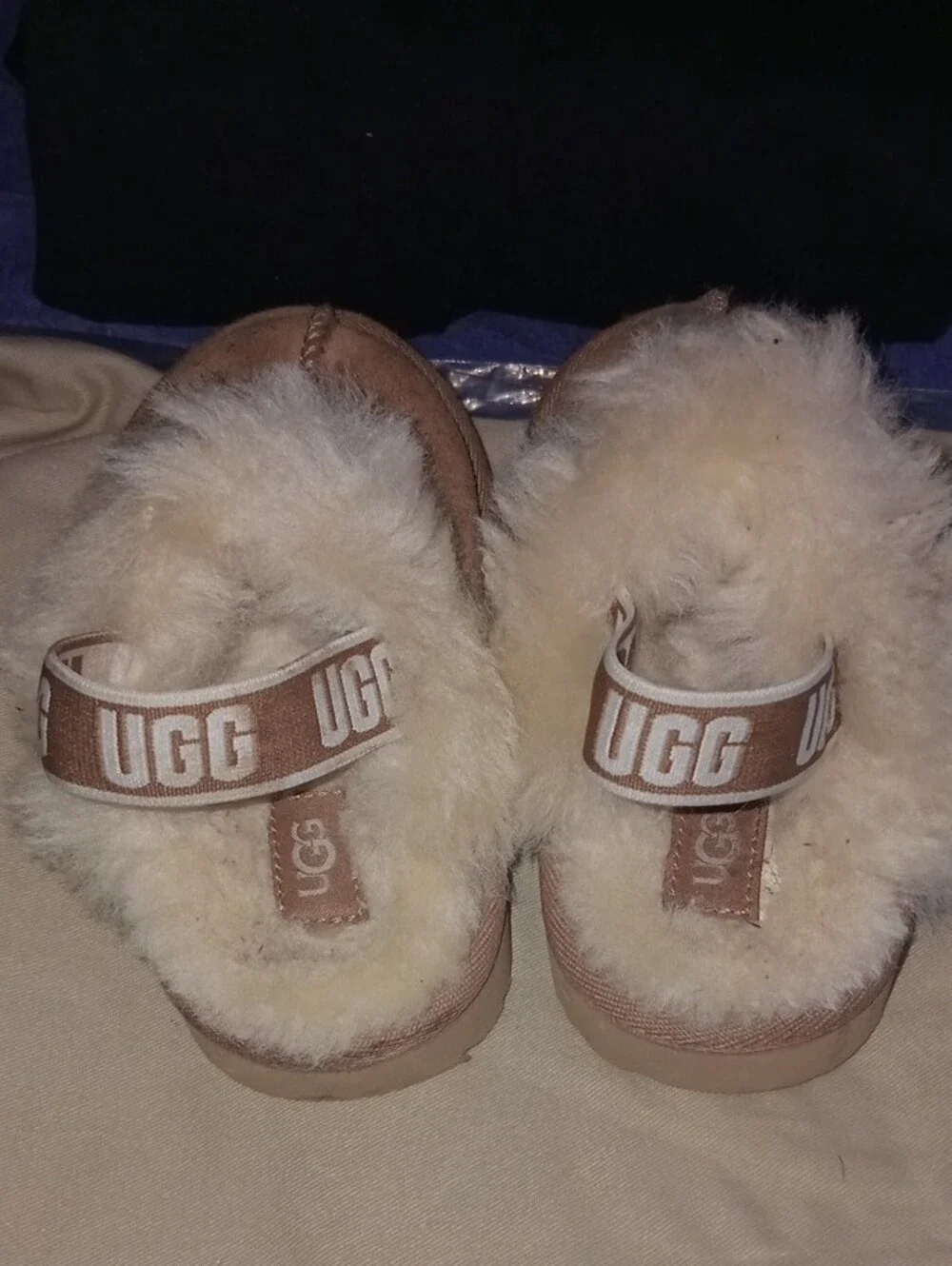 UGG Kids Chestnut Shearling-Trim Slip-On Slippers